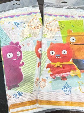 Lot of 2 Ugly Dolls Birthday Party Tablecover 54" x 96" Movie Plastic DesignWare